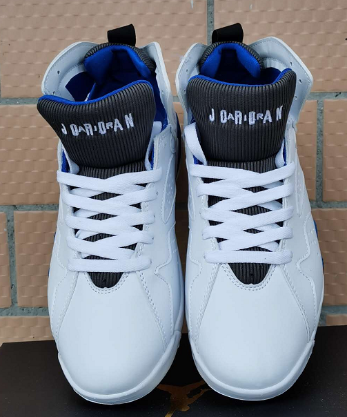 2020 Men Jordan 7 White Blue Black Shoes - Click Image to Close